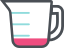 Measuring cup depicting menstrual bleeding after month 3 of the ORIAHNN clinical trial.